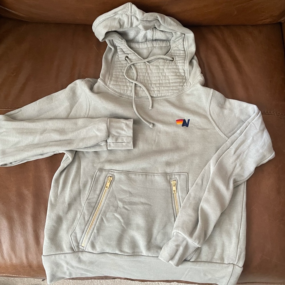 Aviator Nation Ninja Pullover Hoodie Light Grey